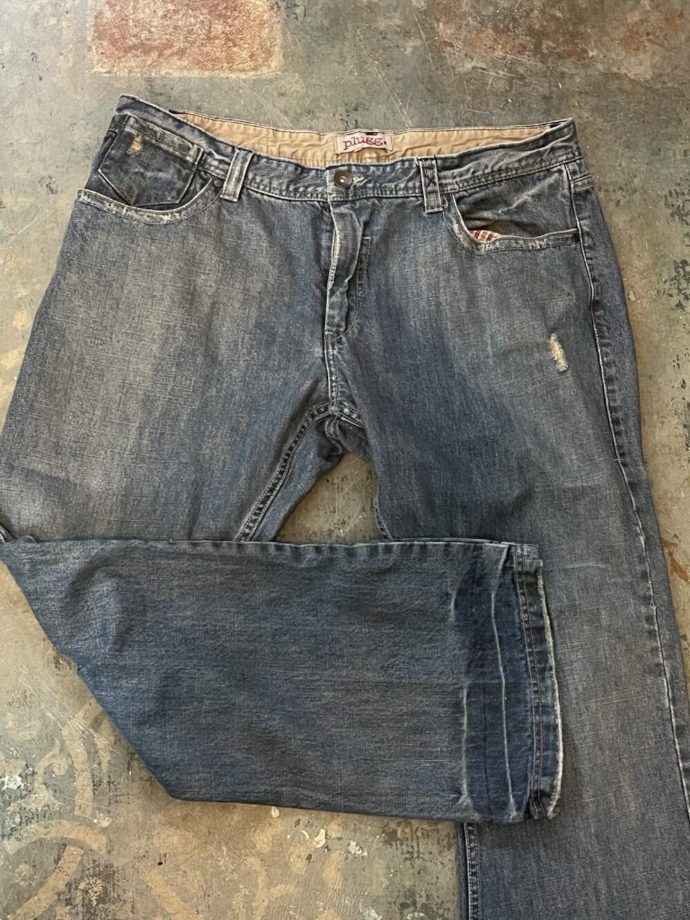 Vintage Plugg Jeans Mens 38x30 Blue Baggy Wide Leg Hip Hop Grunge Skater Y2K